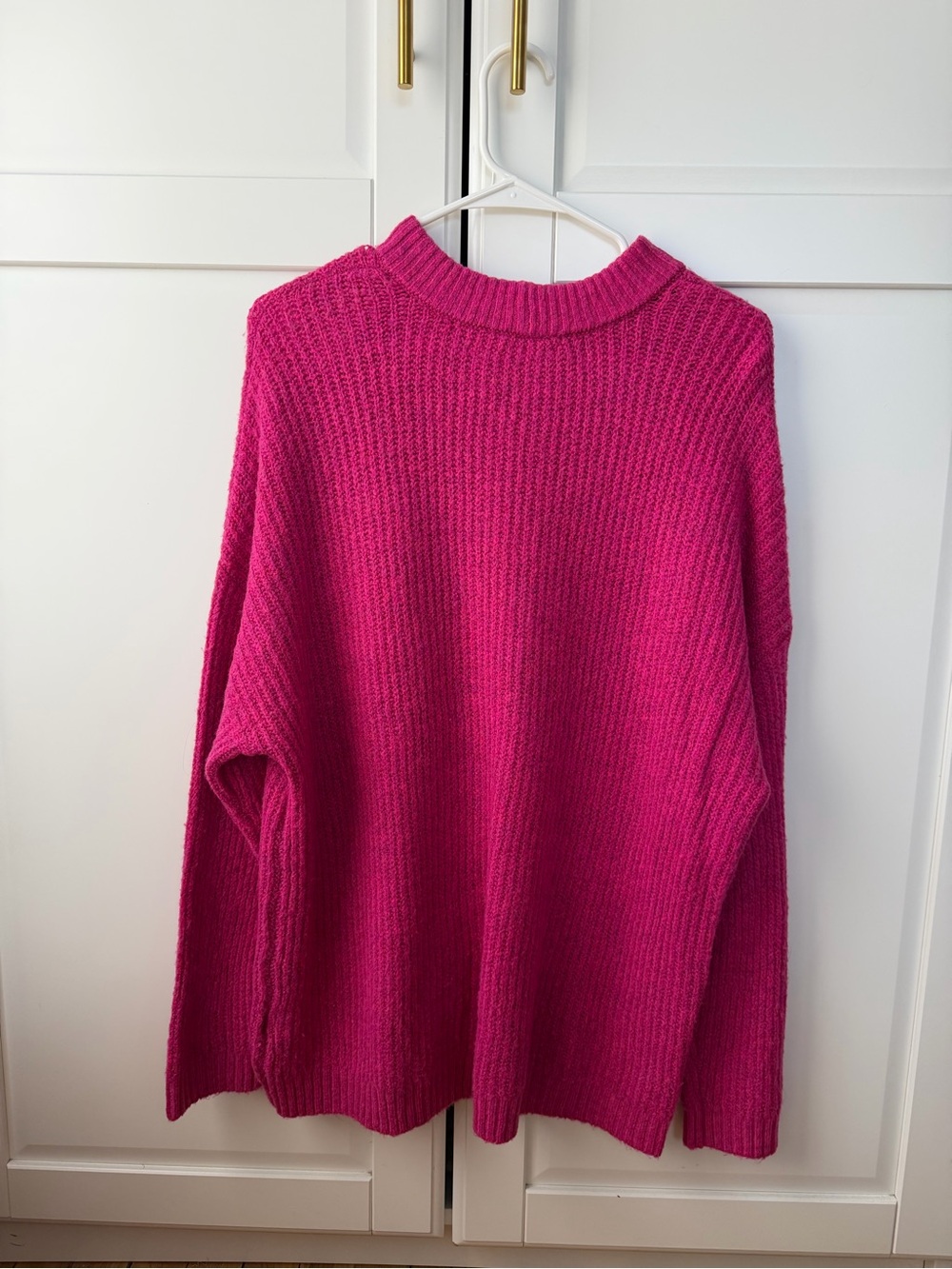 Hot Pink Oversized Knit Sweater (5)